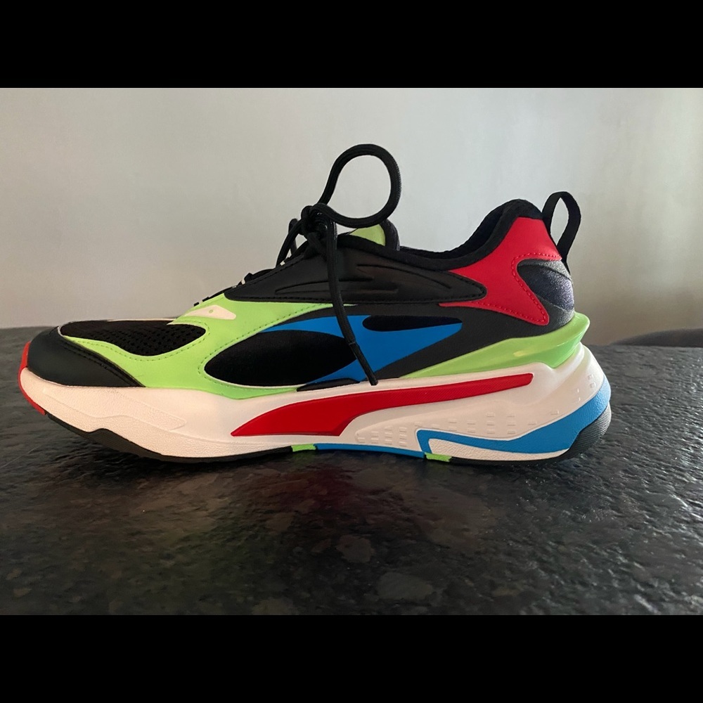 PUMA Men's RS-Fast Shoes in Black/Green/Red Size 9